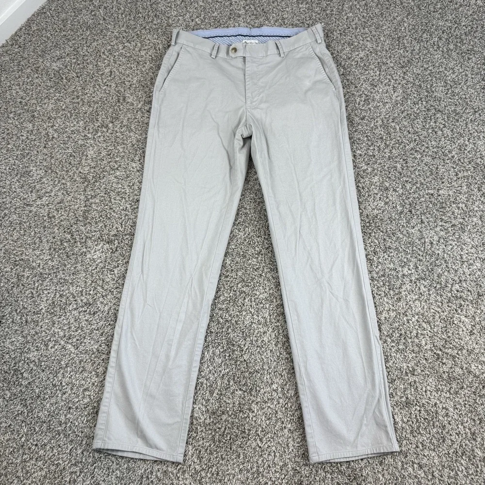 Peter Millar Pants Mens 33x31 Beige Soft Touch Twill Trouser Chino MC0B84